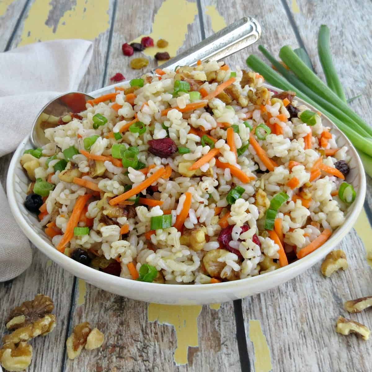 Sweet and Savory Rice Salad with Cranberries and Walnuts Recipe